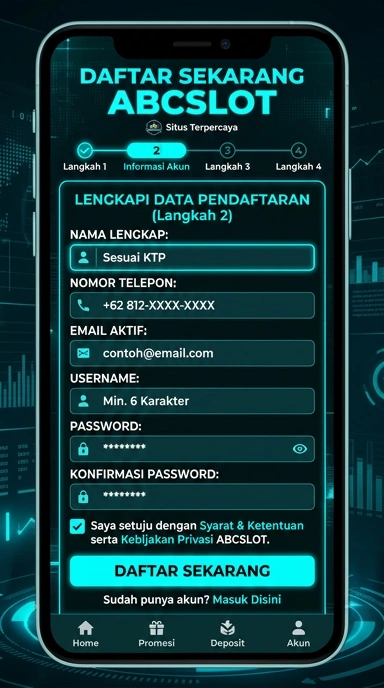 Panduan Mudah Registrasi Akun Baru abcslot