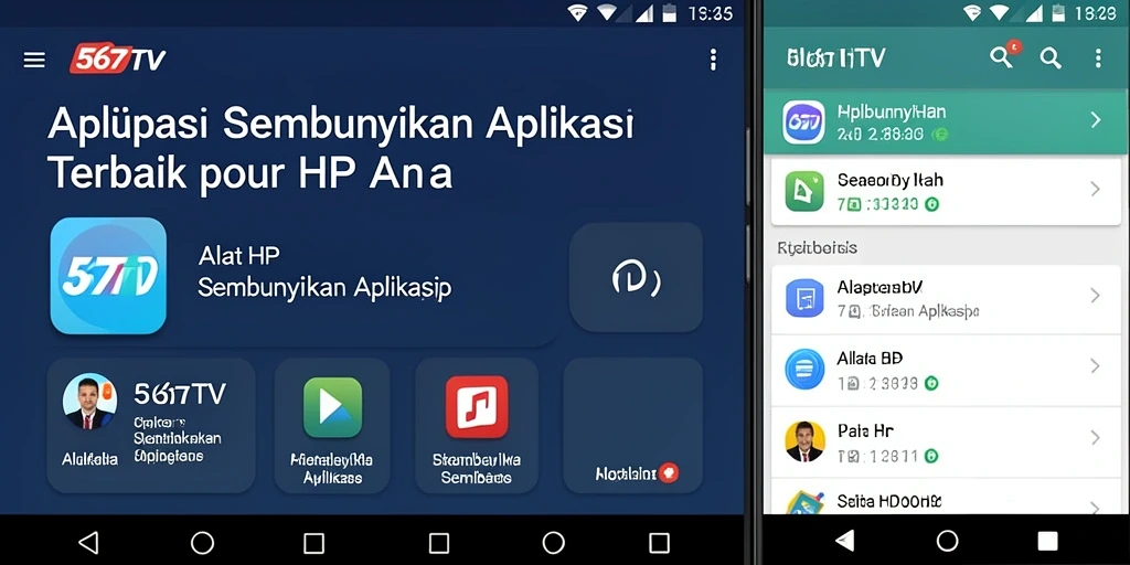 Tampilan antarmuka utama aplikasi Sembunyikan Aplikasi 567TV.