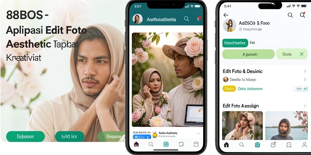 Tampilan antarmuka aplikasi 88BOS untuk Edit Foto Aesthetic.