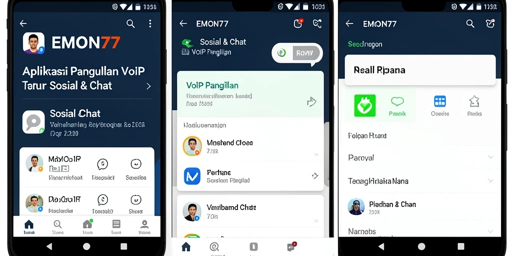 Screenshot EMON77 menunjukkan antarmuka VoIP Panggilan yang ramah pengguna.
