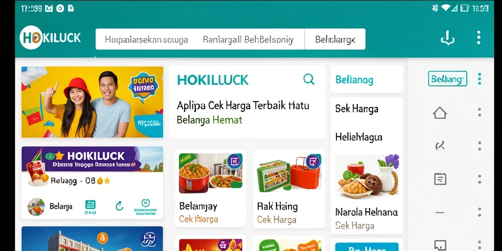 Tampilan utama HOKILUCK dengan daftar produk dan harga terkini.