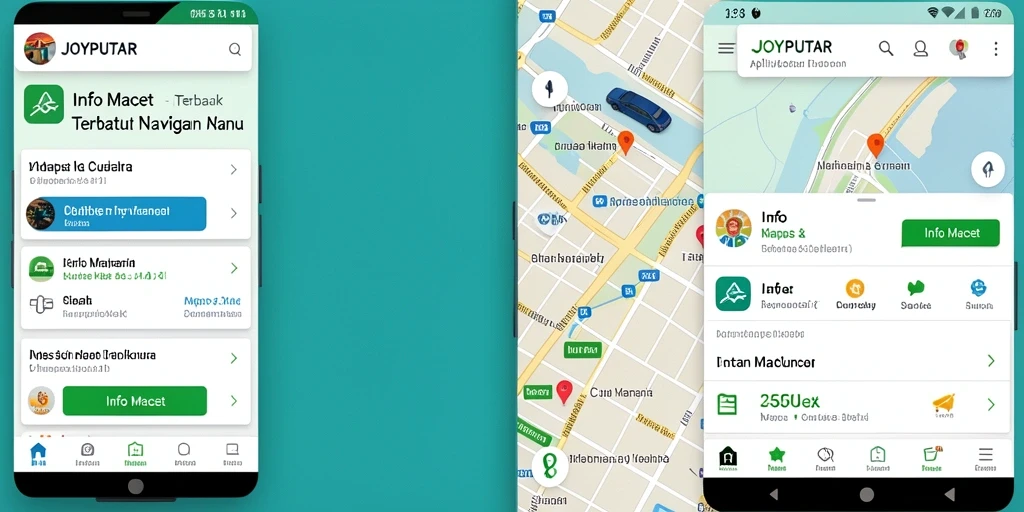 Antarmuka pengguna JOYPUTAR menampilkan info kemacetan secara real-time.
