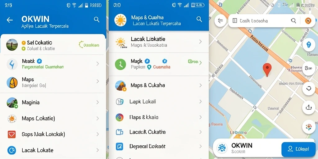 Antarmuka pengguna OKWIN menampilkan peta interaktif untuk pelacakan lokasi.