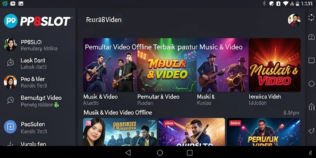 Antarmuka sederhana dan intuitif dari PP8SLOT saat memutar video.