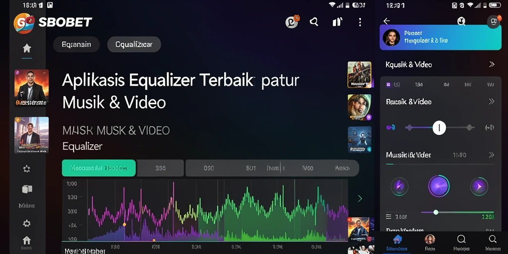 Tampilan antarmuka intuitif SBOBET untuk pengaturan Equalizer.
