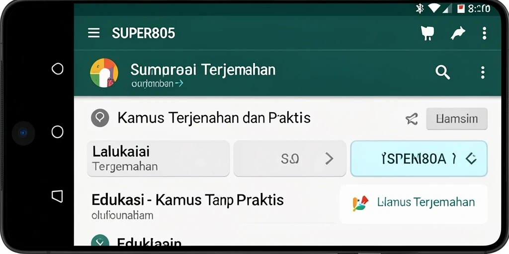 Antarmuka intuitif dan fitur Kamus Terjemahan SUPER805.