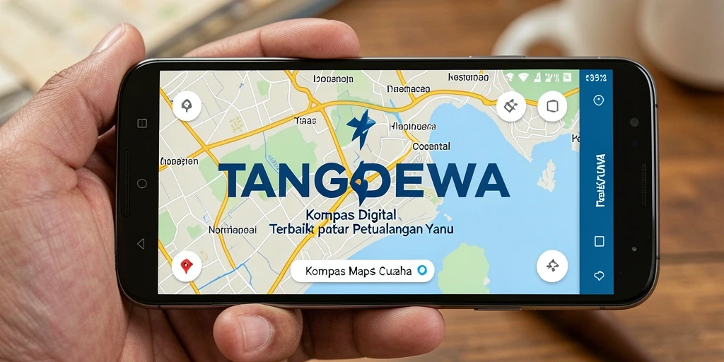 Antarmuka TANGANDEWA yang sederhana dan fungsional untuk navigasi.