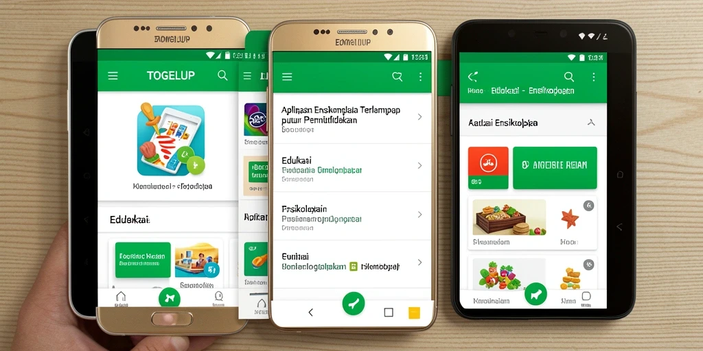 Antarmuka menarik dan informatif dari aplikasi Ensiklopedia TOGELUP.